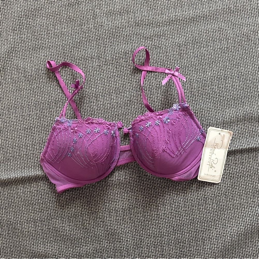 Rene Rofe Purple Lace Bra